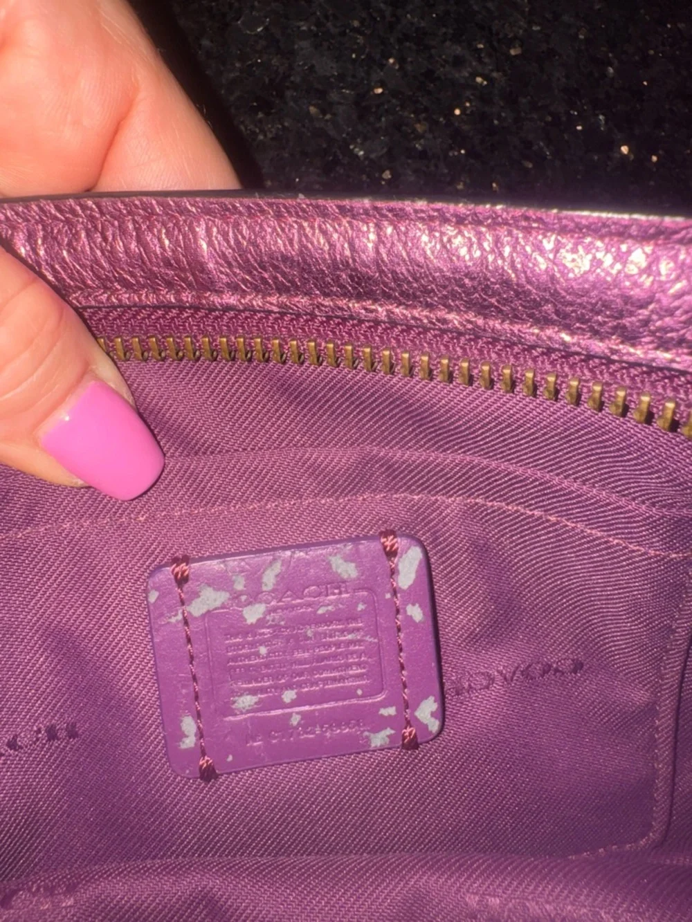 COACH Metallic Plum Crossbody Wallet - Picture 10 of 10